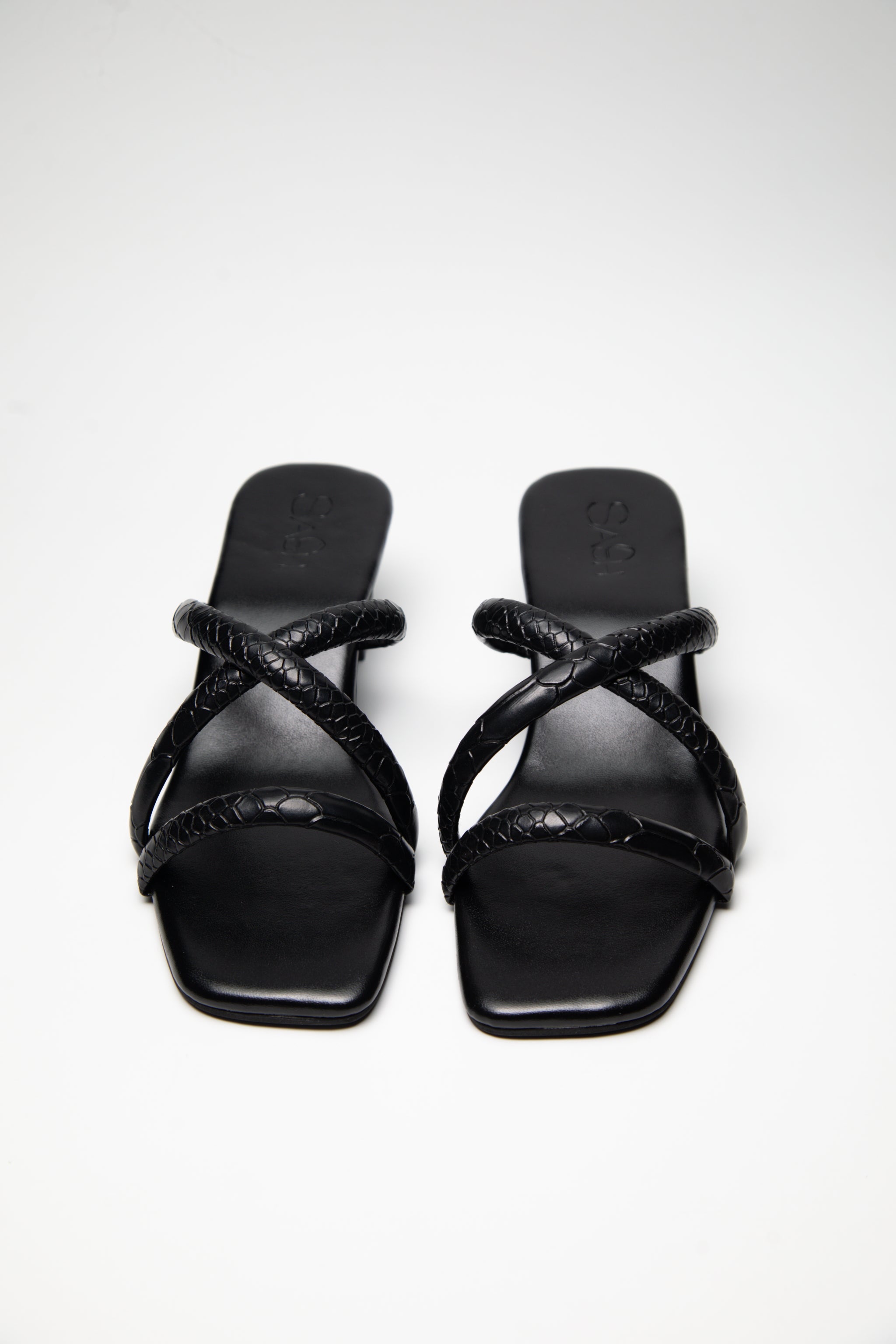Cross Strapped Blocks - Black